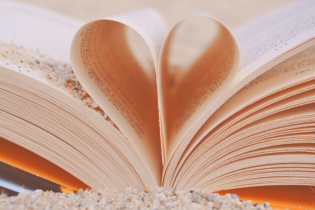 book with heart shaped page